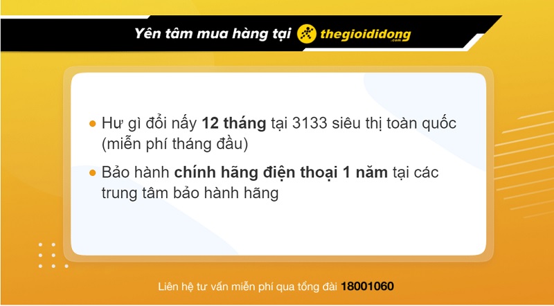 Chính sách bảo hành điện thoại khi mua tại TGDĐ